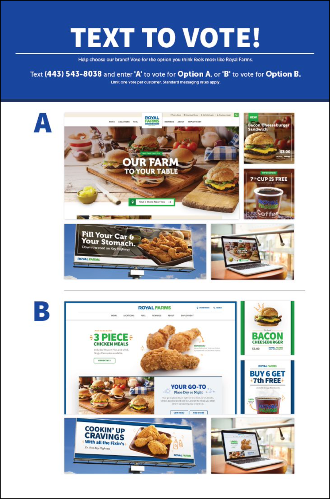 Text-to-vote A/B poster