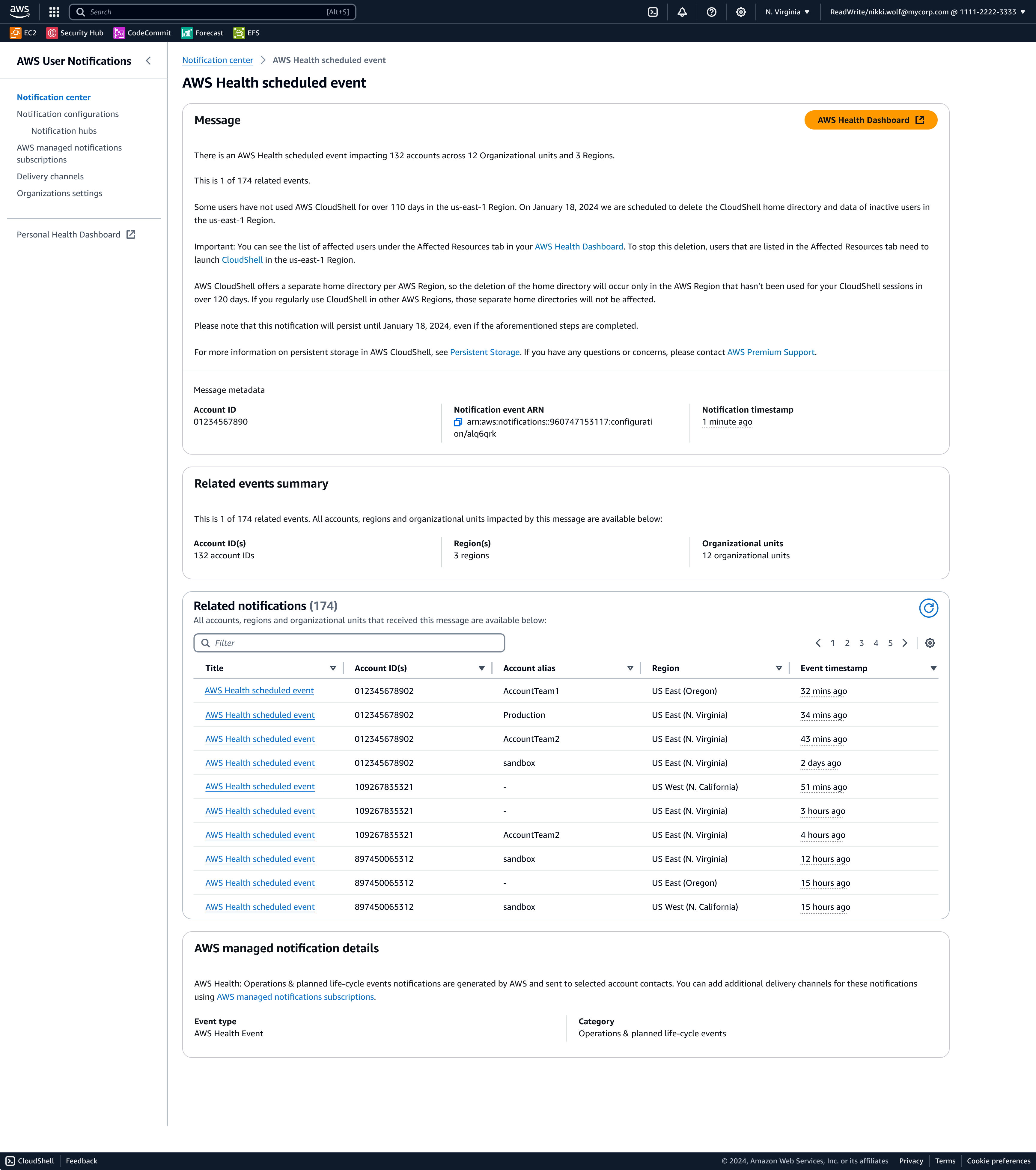 Consolidated notifications