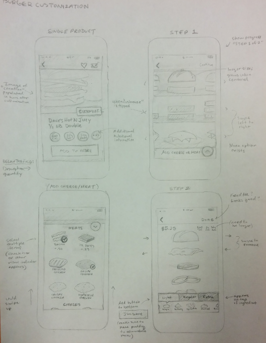 Burger customizer sketch