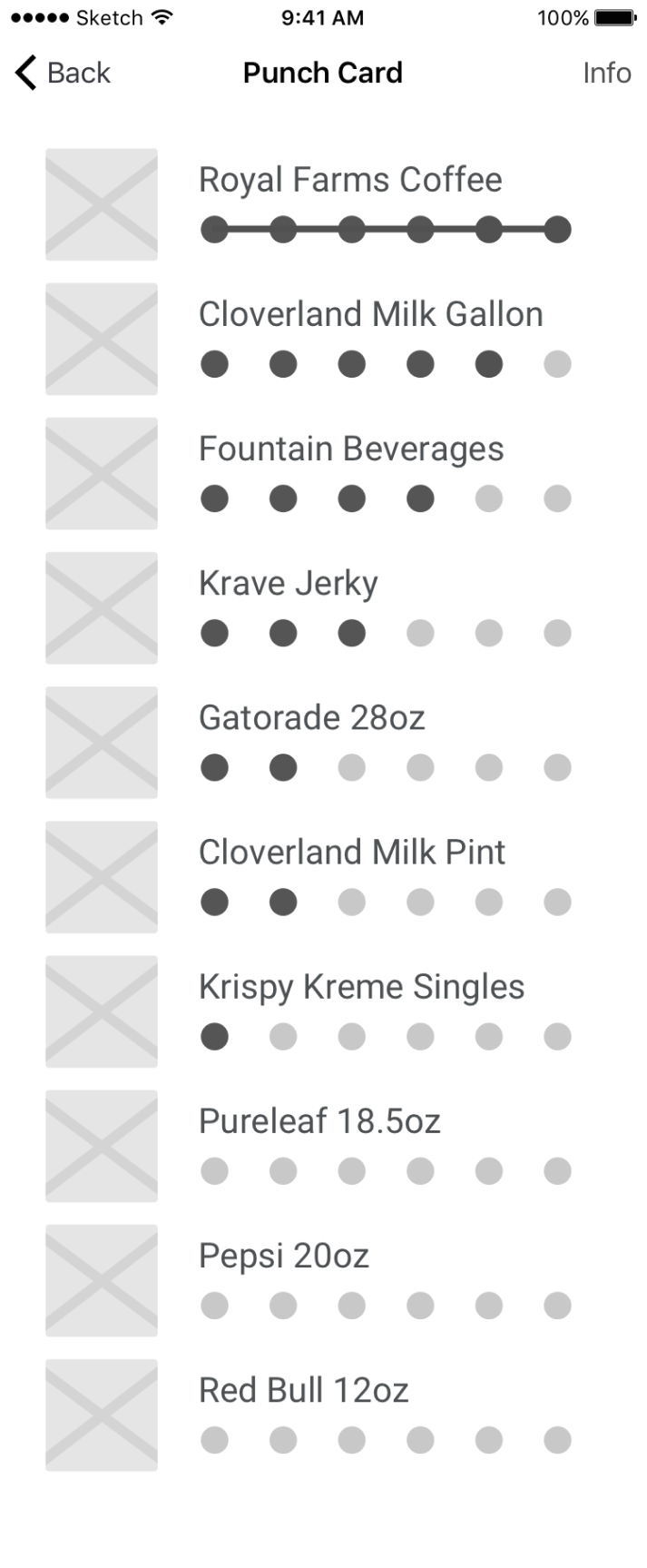 Punch card wireframe