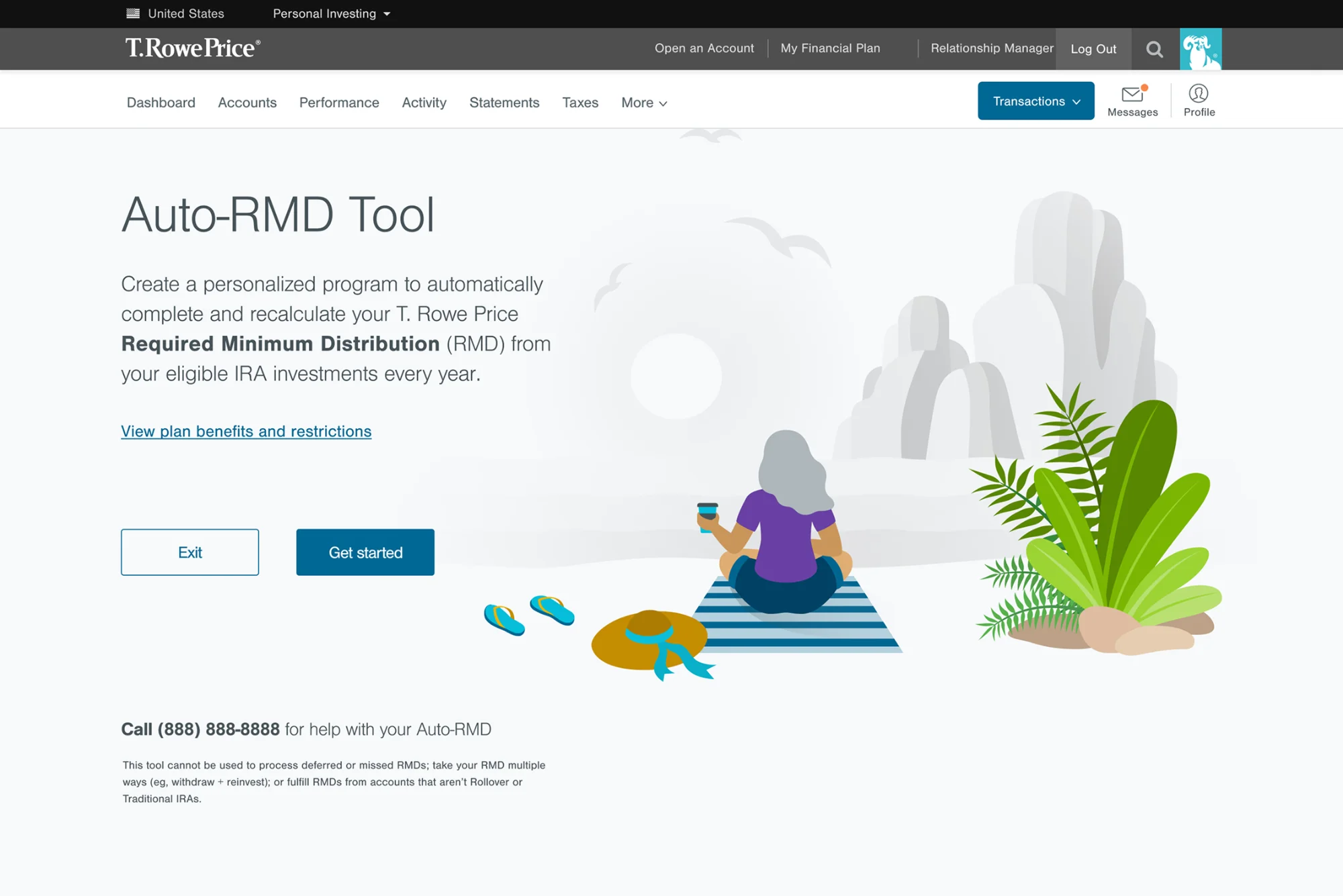 Automatic RMD entry page